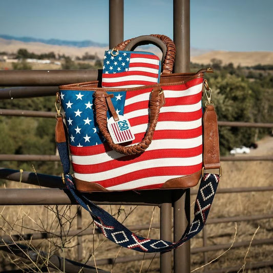 Montana West Vintage American Flag Tote Bag | Western Patriotic Handbag