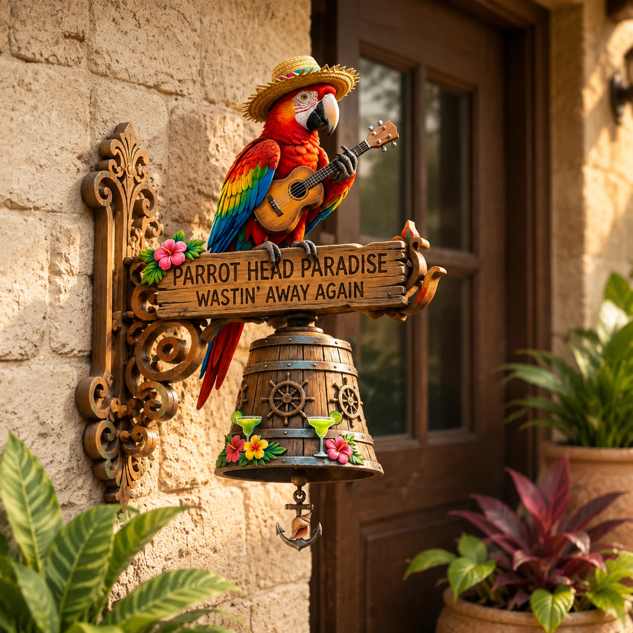 🦜🔔Parrot Head Paradise Wall-Mounted Doorbell
