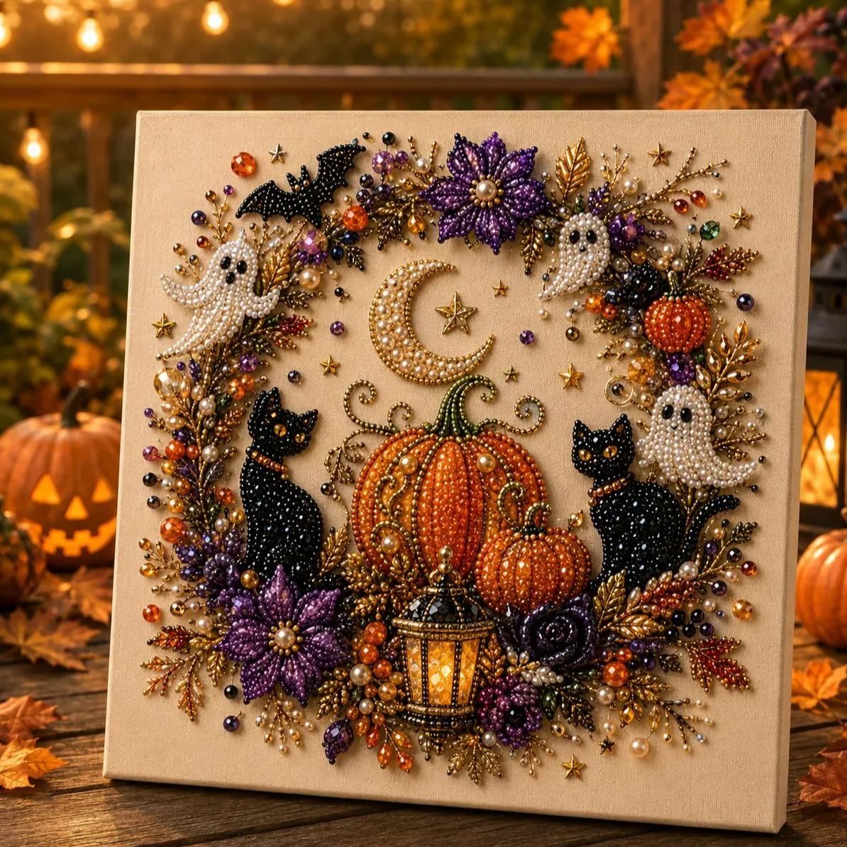 👻✨ Halloween Pearl Art DIY Kit – Turn Tiny Pearls into Spooky-Cute Magic