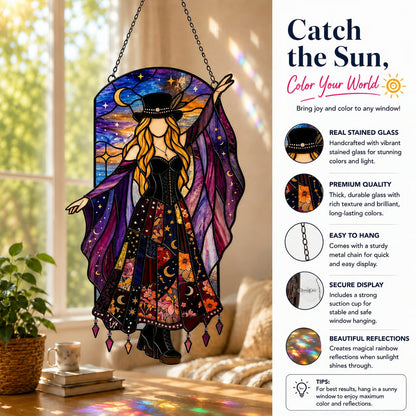 💥 LAST DAY 57% OFF - 🤘 Handmade Stained Glass Spinning Suncatcher