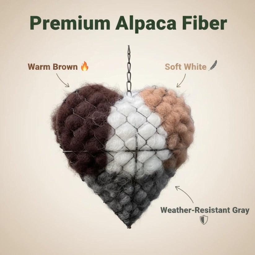 🔥LAST DAY 50% OFF - 🕊️🏡Handmade Natural Alpaca Fiber Bird Nesting Heart❤️A Cozy Gift for Birds