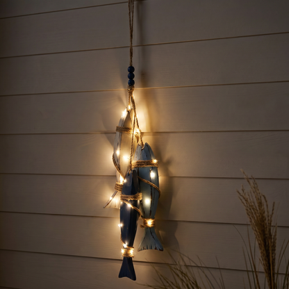 ⭐2026 HOT SALE🐟🌊Lighted Coastal Wooden Starfish & Fish Hanging Decor
