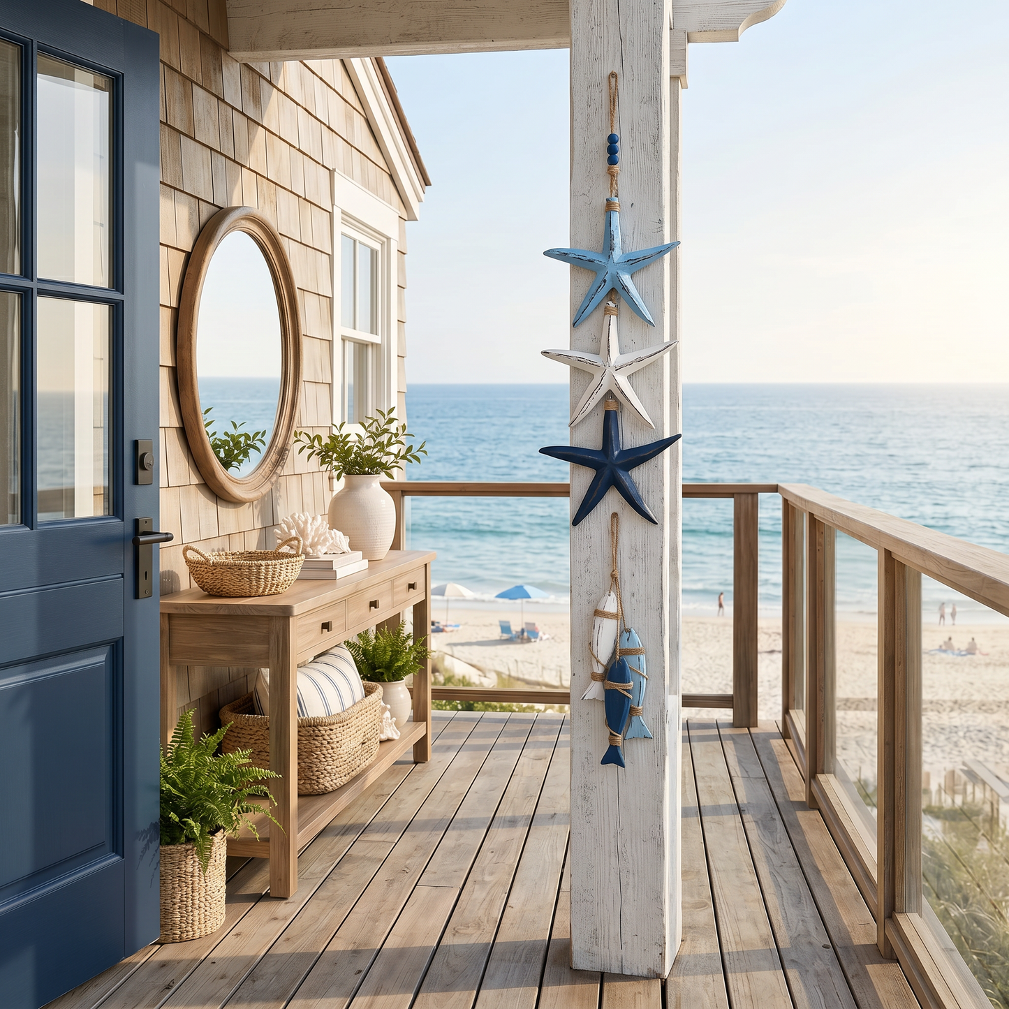⭐2026 HOT SALE🐟🌊Lighted Coastal Wooden Starfish & Fish Hanging Decor