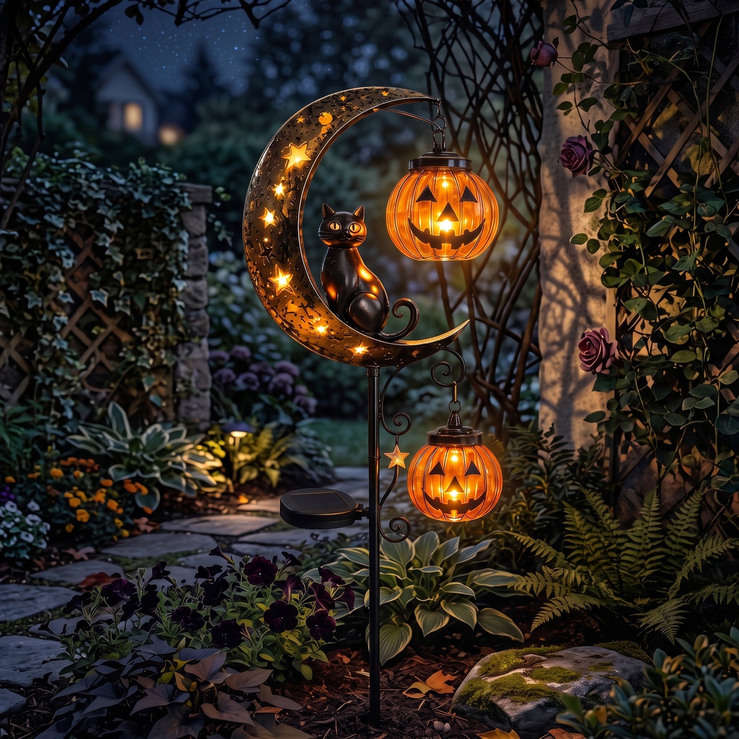 🎃Halloween Early Bird Special Sale 50% OFF-Pumpkin Moon Garden Stake Light