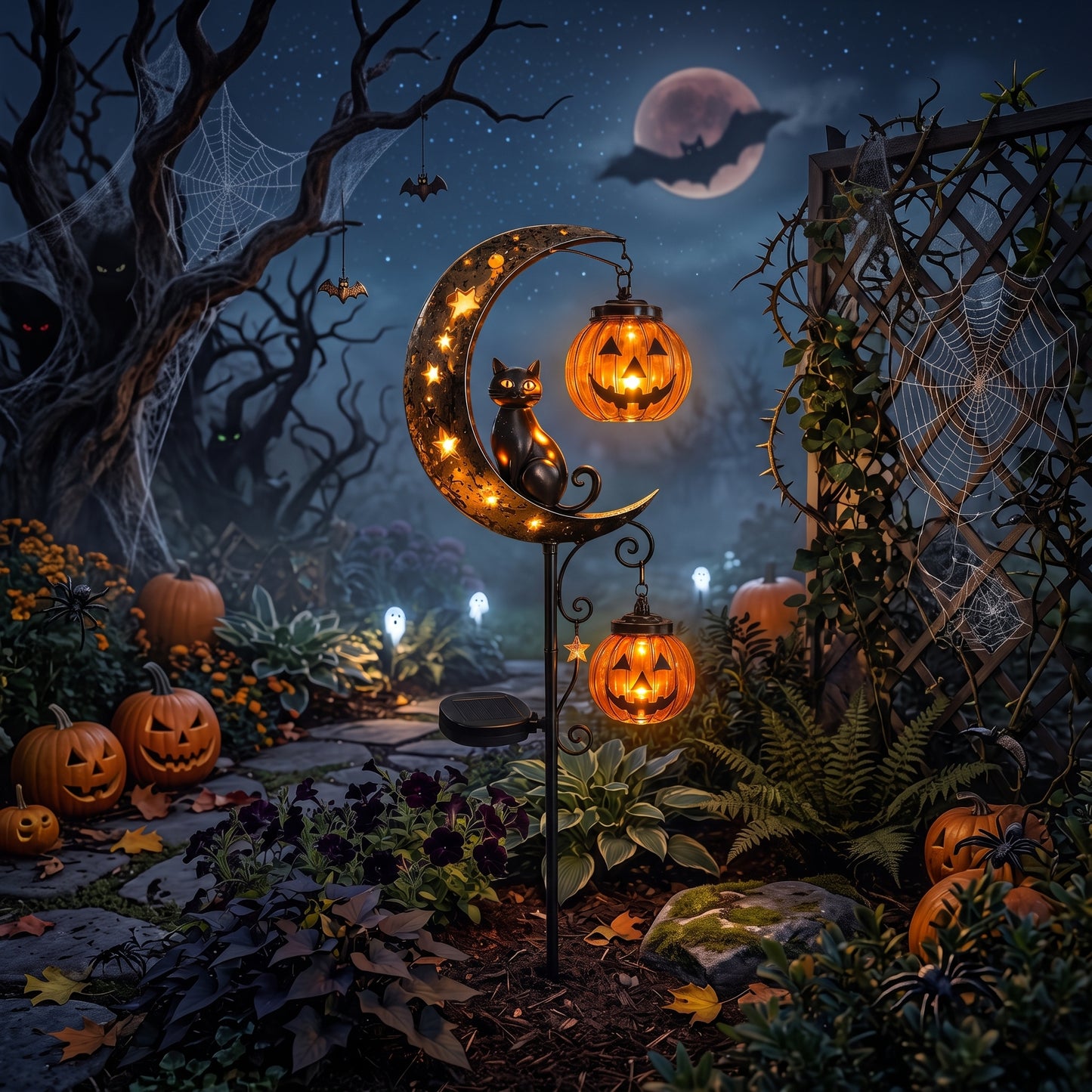 🎃Halloween Early Bird Special Sale 50% OFF-Pumpkin Moon Garden Stake Light