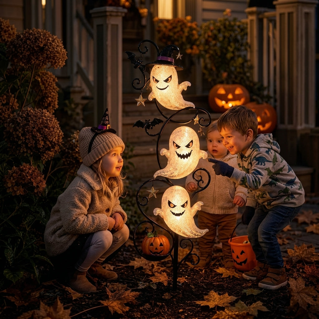 👻 Solar Halloween Little Ghost Garden Stake Light