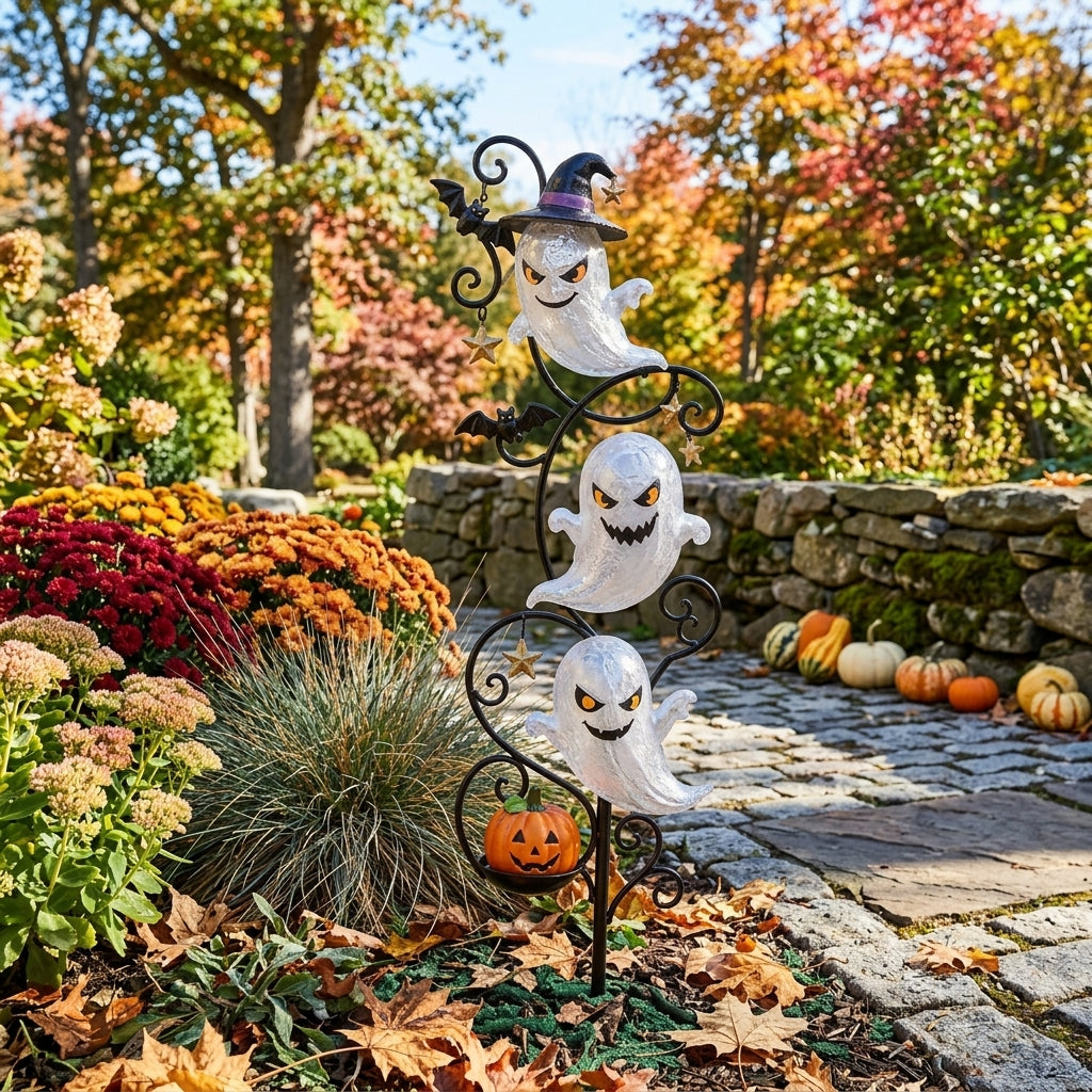 👻 Solar Halloween Little Ghost Garden Stake Light