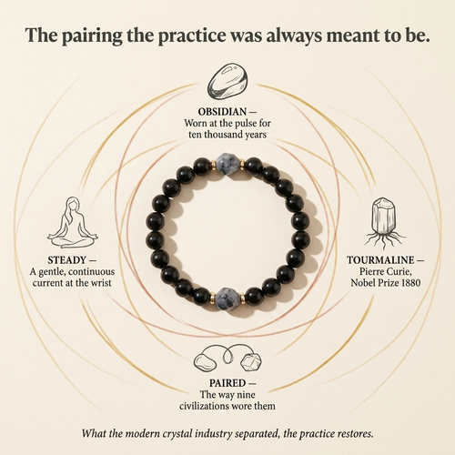 Obsidian & Black Tourmaline Bracelet--Jewelry for Men & Women